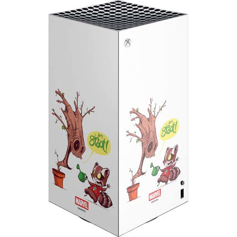Marvel Rocket Raccoon and Groot Tall Tails XBox Series X Digital Edition Console Skin